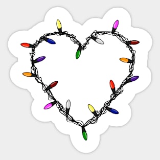 Christmas Lights Heart Sticker